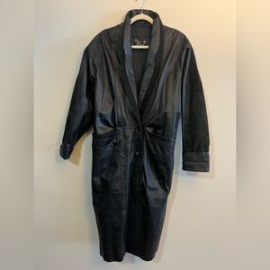 NWOT Vintage Marco Morani New York Leather Trench Coat Small Size